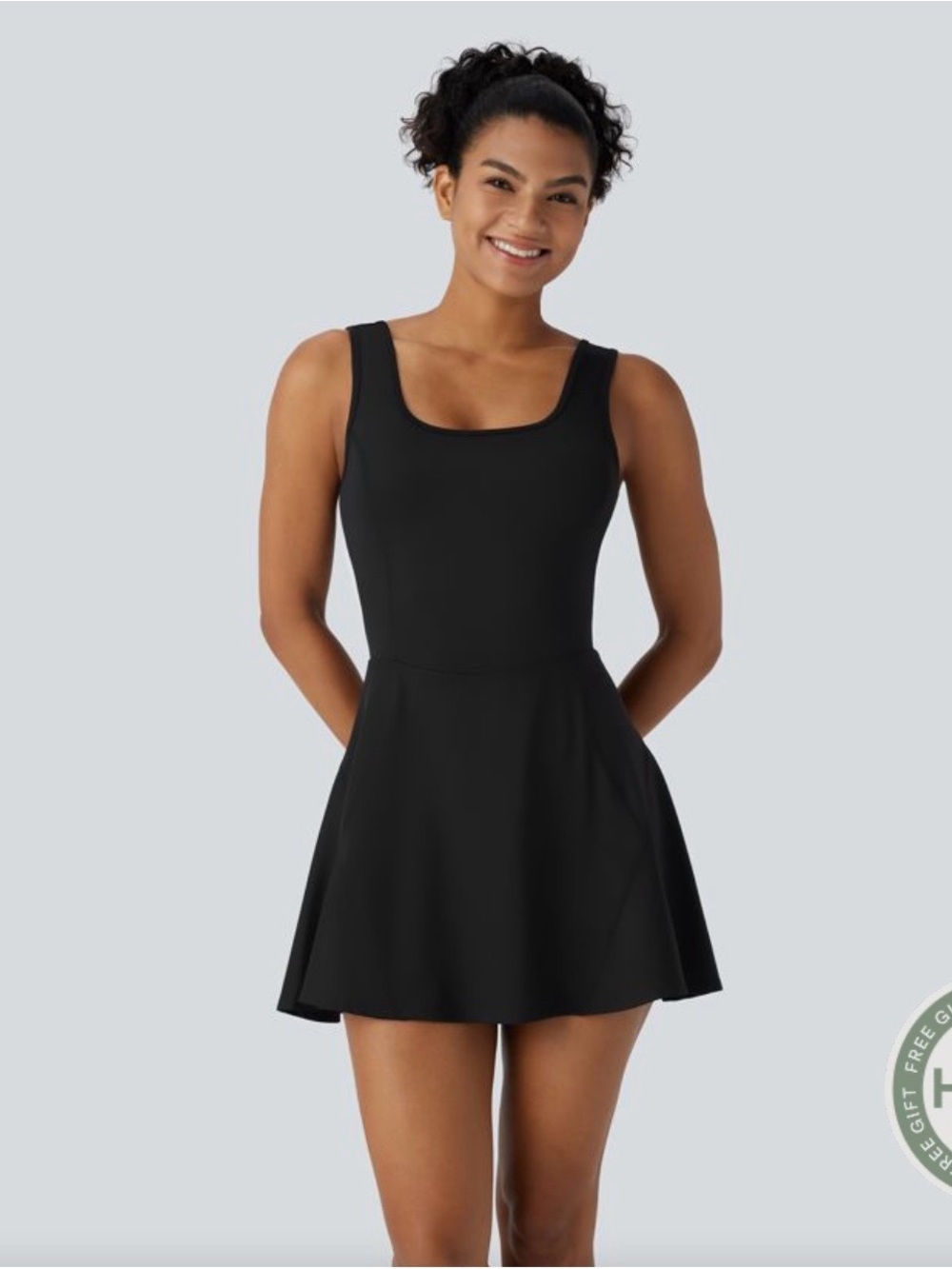 Halaa SoftlyZero™ Airy U Neck 2-in-1 Pocket Mini Cool Touch Dance Active Dress